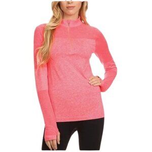 Nike Dri-Fit red knit long sleeve quarter zip running top size L